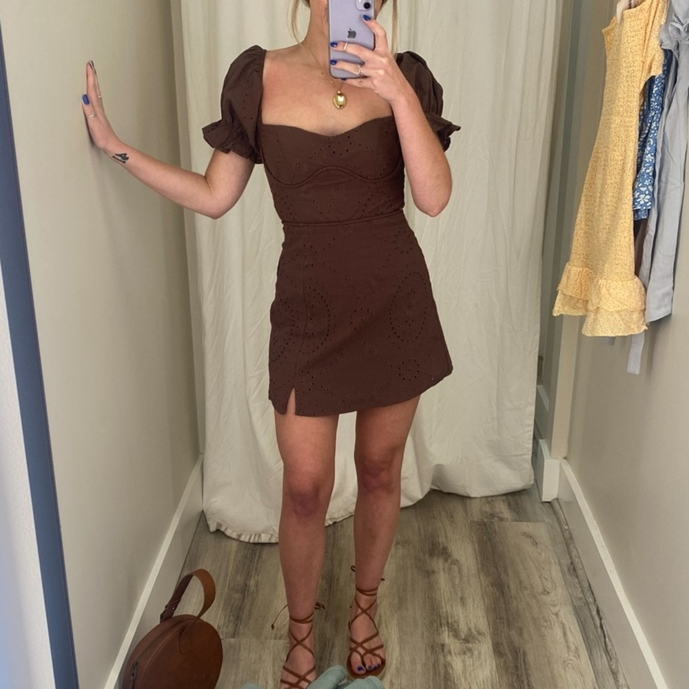 Brown mini dress